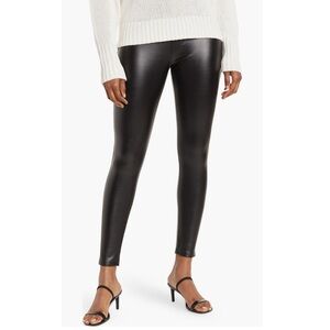 Faux Black Leather Leggings Large